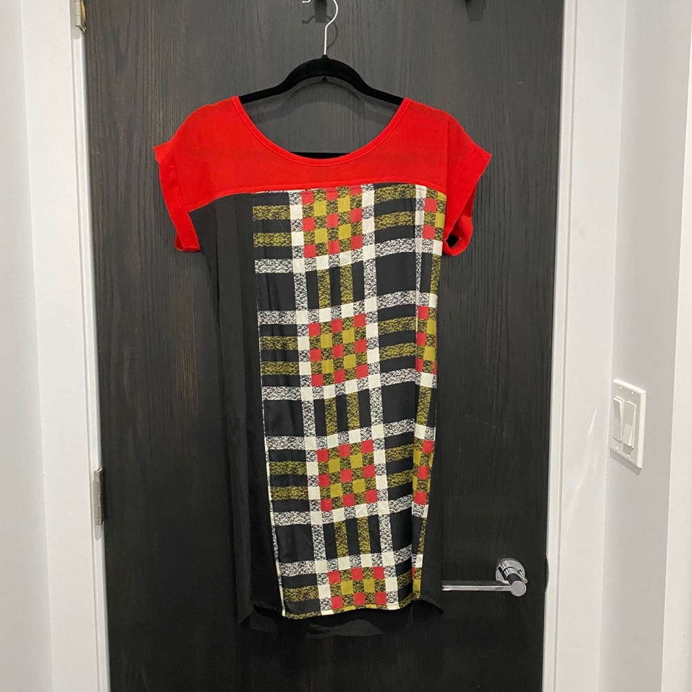 Red, Black and Yellow Plaid Dress